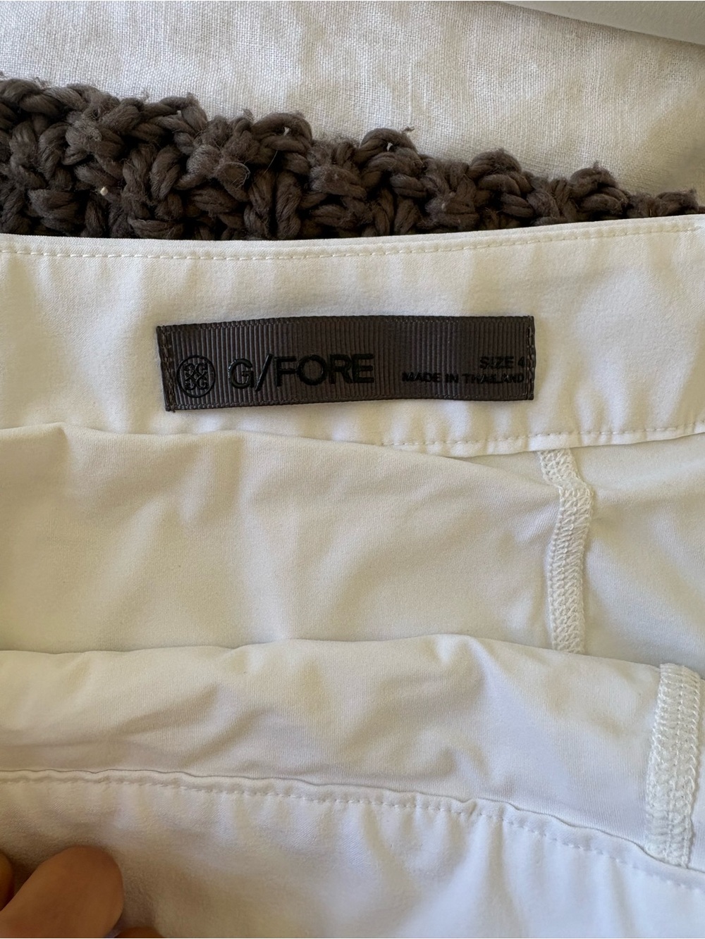 G/FORE White Performance Golf Skort with Branded Waistband